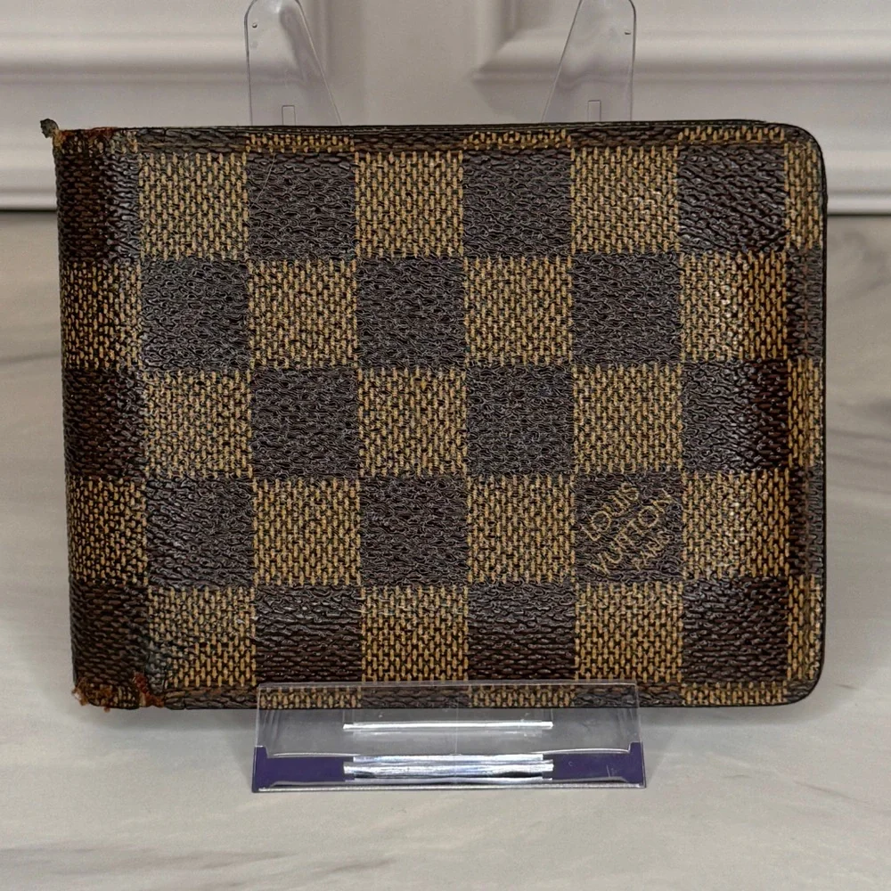 Louis Vuitton Damier Ebene Men’s Bifold Wallet | Classic Brown Damier